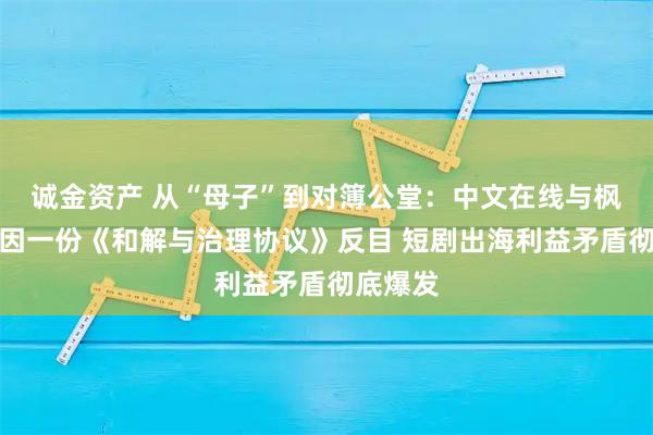 诚金资产 从“母子”到对簿公堂：中文在线与枫叶互动因一份《和解与治理协议》反目 短剧出海利益矛盾彻底爆发